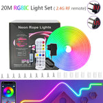 ruban led néon multicolore 10m 15m 20m 5m télécommande bluetooth clips moderne étanche