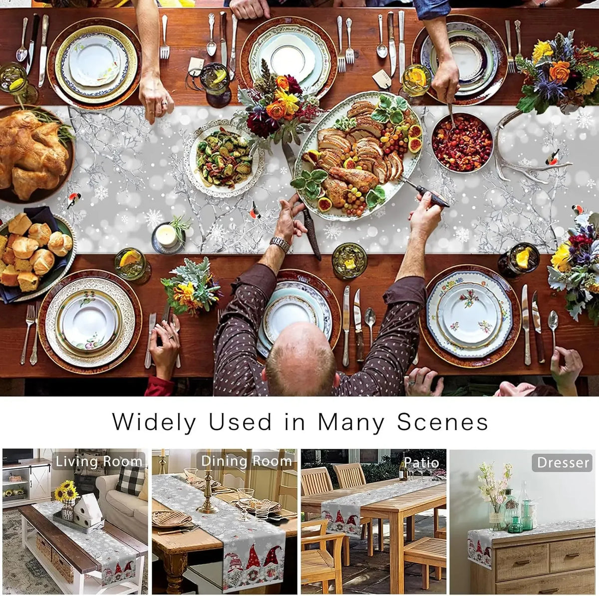 Une magnifique table de Thanksgiving avec une abondance de mets, de boissons et de décorations, prête à accueillir une célébration conviviale.