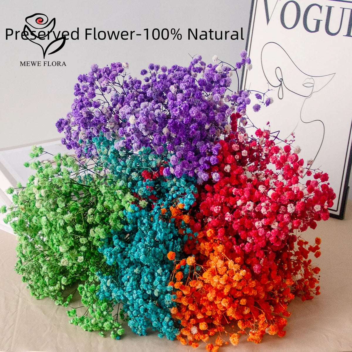 bouquet fleurs séchées mix couleur vase blanc décoration maison anniversaire baby shower naturel rustique