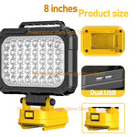 lampe travail led jaune moderne robuste interrupteur luminosité port usb poignée transport sans fil