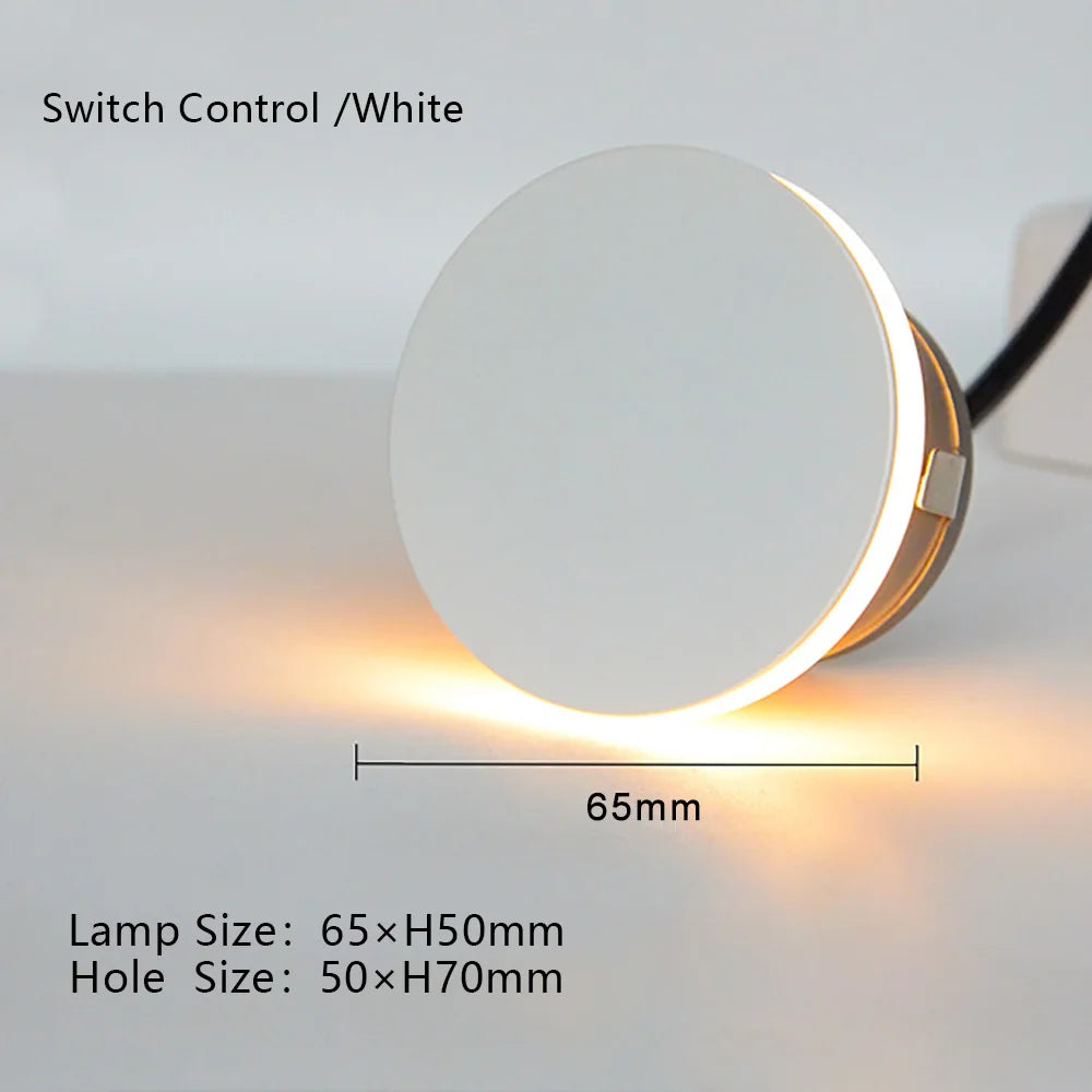 Lampe LED moderne appliques murales rondes adhésives noir blanc 220V 2000lm cuisineextérieur