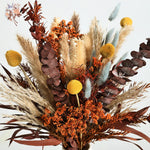 bouquets fleurs séchées boho marron beige orange fluffy décoration maison anniversaire mariage