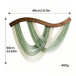 tapisserie murale macramé coton spirales bois moderne abstract salon chambre decoration mur
