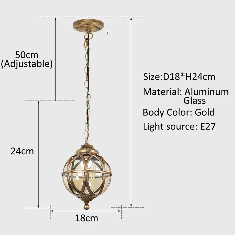 lampe suspendue classique vintage lampe aluminium noir doré verre translucide chaîne ajustable salon chambrehôtel