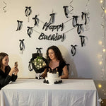 décoration anniversaire happy birthday guirlande lumineuse noeuds rubans élégante fête autocollants