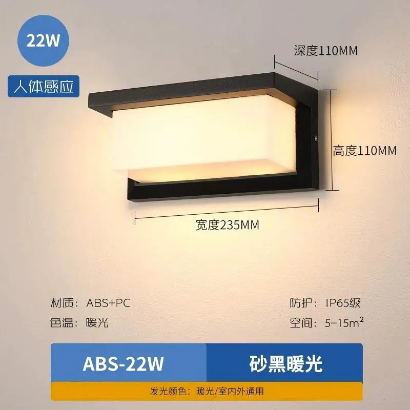 lampes murales led détecteur mouvement blanc moderne extérieures balcons jardins