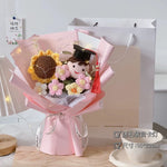 bouquet fleurs artificielles tournesols jaune orange blanc décoration mariage cadeau fête enseignants