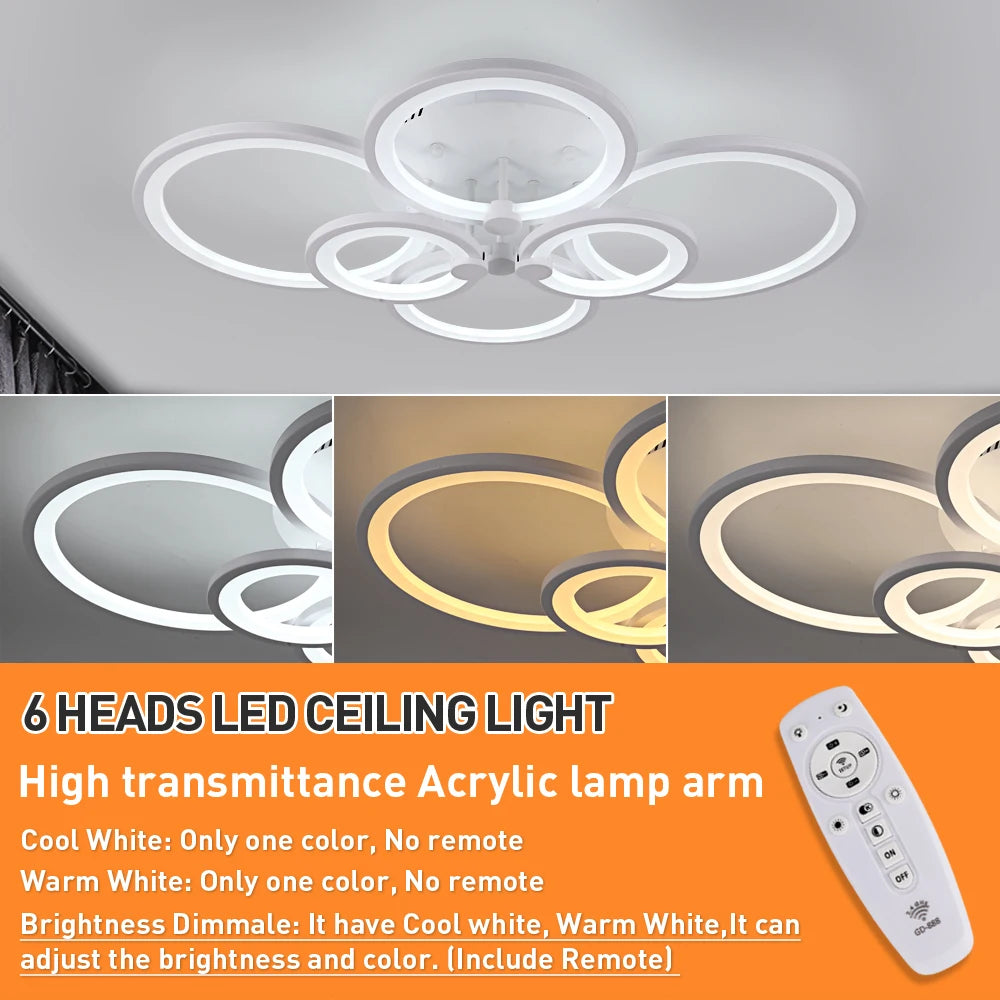 lampe led moderne blanche circulaire minimaliste opaques interrupteur tactile télécommande