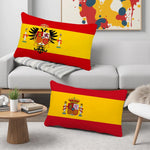 housse coussin drapeau espagnol imprimé polyester moderne rouge jaune blason royal 30x50cm 40x60cm 48x74cm