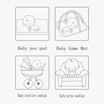 coussin bébé blanc imprimé animaux mignons absorbant humidité 70x90cm confortable doux