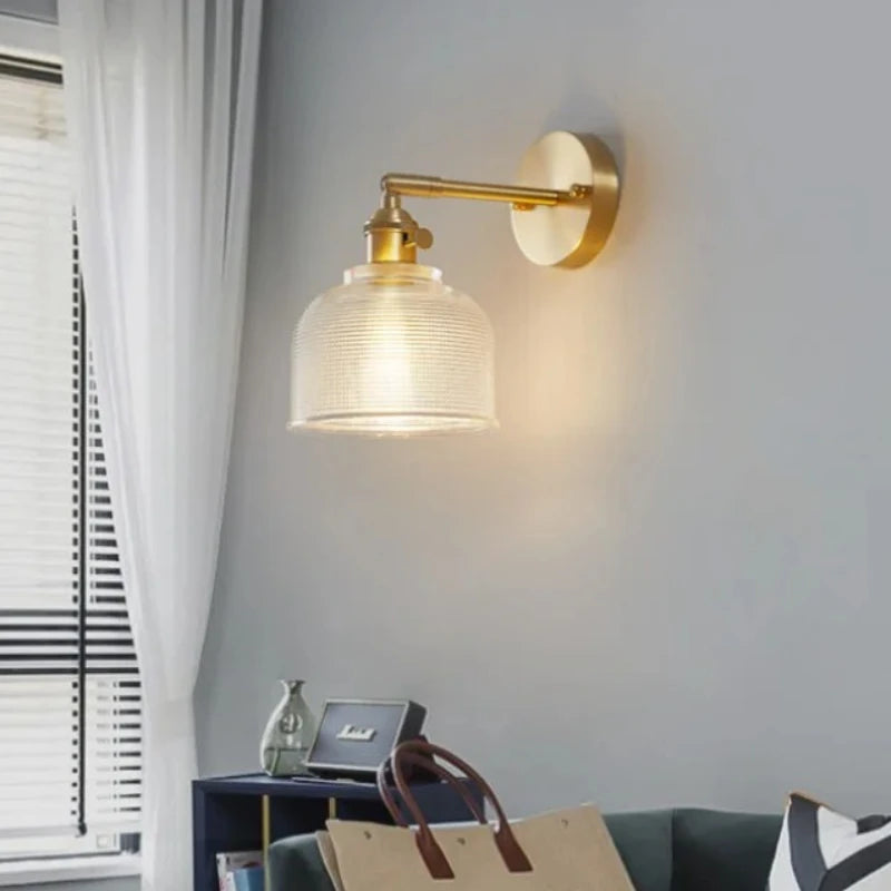 lampe murale moderne or transparente maille fine éclairage quotidien led vis fixée chambre chevet