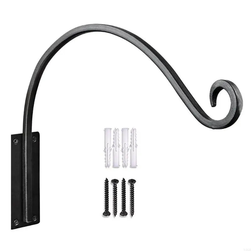 support mural plante suspendue noir métal rustique vis chevilles incluses