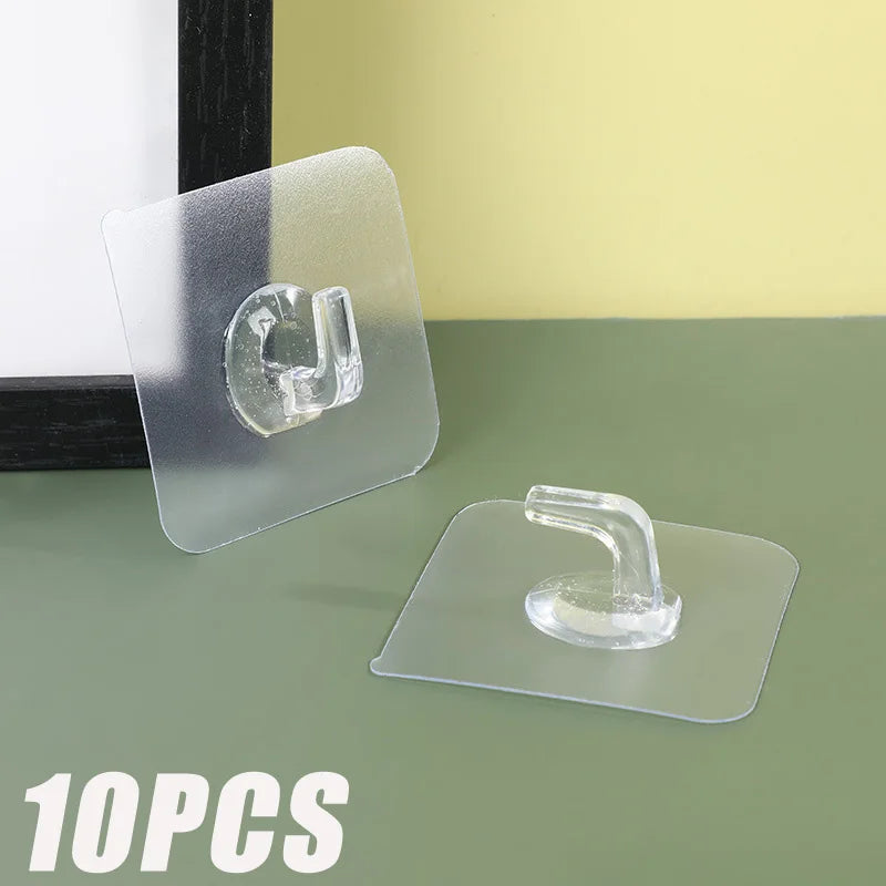 porte sacs adhésifs transparents modernes pack 10 pièces cuisine salle bains organisation pratique