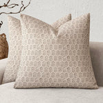 housse coussin décorative imprimé floral beige moderne canapé salon maison intérieur
