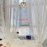 rideau blanc dentelle transparent classique haute absorption scène enfants mariageDecoration