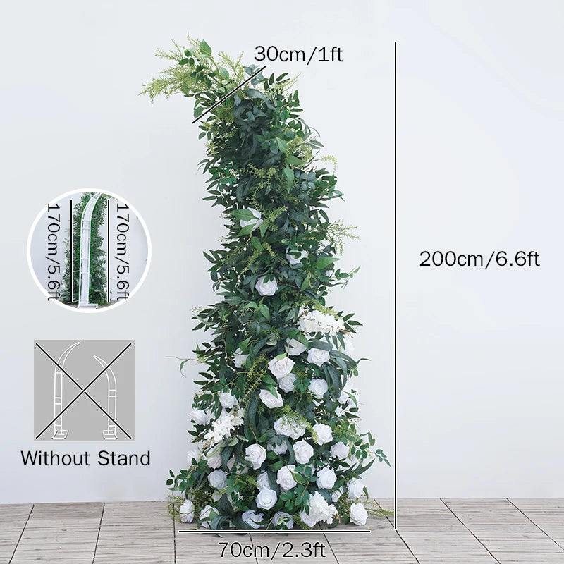 arche décorative fleurs artificielles feuillage vert mariage anniversaire baby shower extérieur table centerpiece naturel