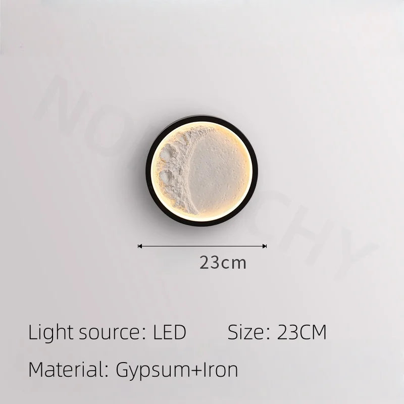 lampe murale blanc plâtre lunaire minimaliste éclairage led moderne fixée mur 2000 82000 lumens