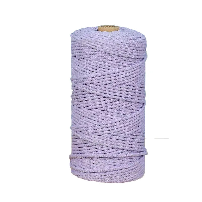 corde macramé coton 100m 3mm texturée artisanale verte rose jaune bleu clair craft deco