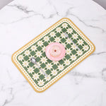 tapis table classique motifs floraux géométriques silicone respectueux environnement vert beige marron orange