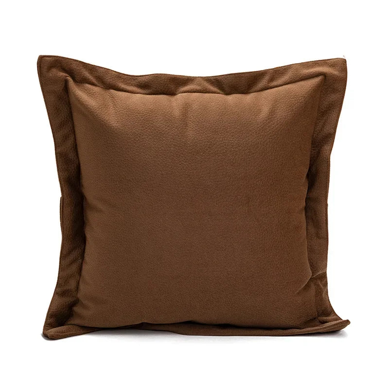 coussin patchwork marron carré moderne 45x45cm amovible lavable decoration maison