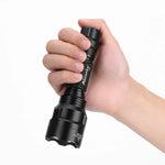 lampe torche led rechargeable 10w intense noire texturée modernisée camping