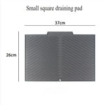 tapis drainage silicone gris moderne rayures horizontales anti dérapant rapide drying mat vaisselle organisateur
