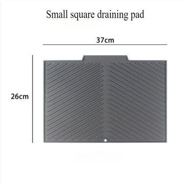 tapis drainage silicone gris moderne rayures horizontales anti dérapant rapide drying mat vaisselle organisateur