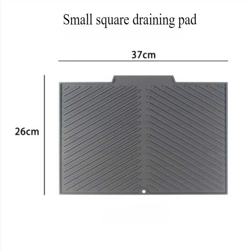 tapis drainage silicone gris moderne rayures horizontales anti dérapant rapide drying mat vaisselle organisateur