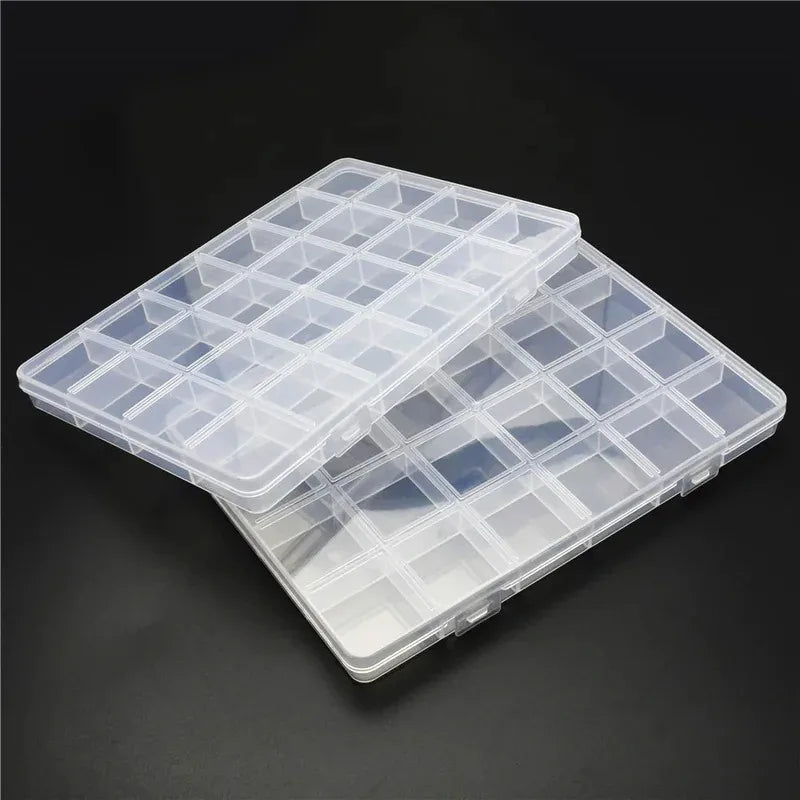 boîtes rangement transparentes modernes 10 compartiments 15 compartiments poignées bijoux fournitures artisanales