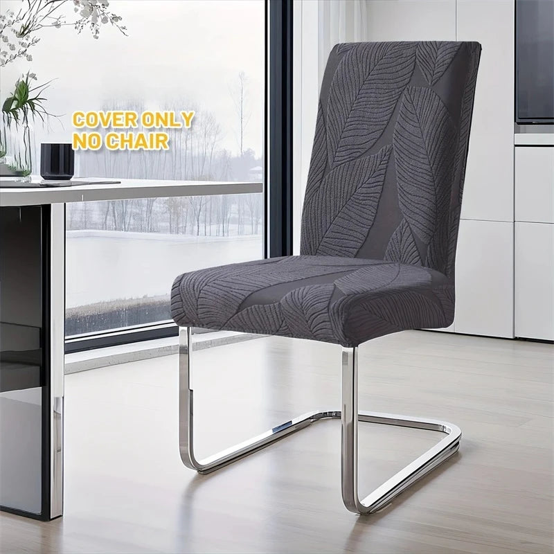 housses chaise feuilles imprimées gris moderne protection durable 38 48cm fixations élégantes 1pc 6pcs
