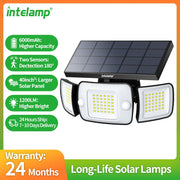 lampe solaire extérieure détecteur mouvement led noire moderne éclairage économie năng suất cao 6000