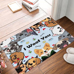 tapis porte chien motif mignon Noël décor maison intérieur moderne petit 30x50cm