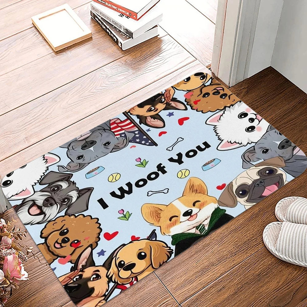tapis porte chien motif mignon Noël décor maison intérieur moderne petit 30x50cm