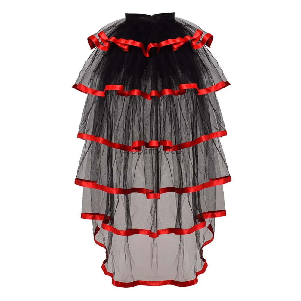 jupe tulle rouge blanche noire marron transparente rubans vintage mousseline cocktail femme