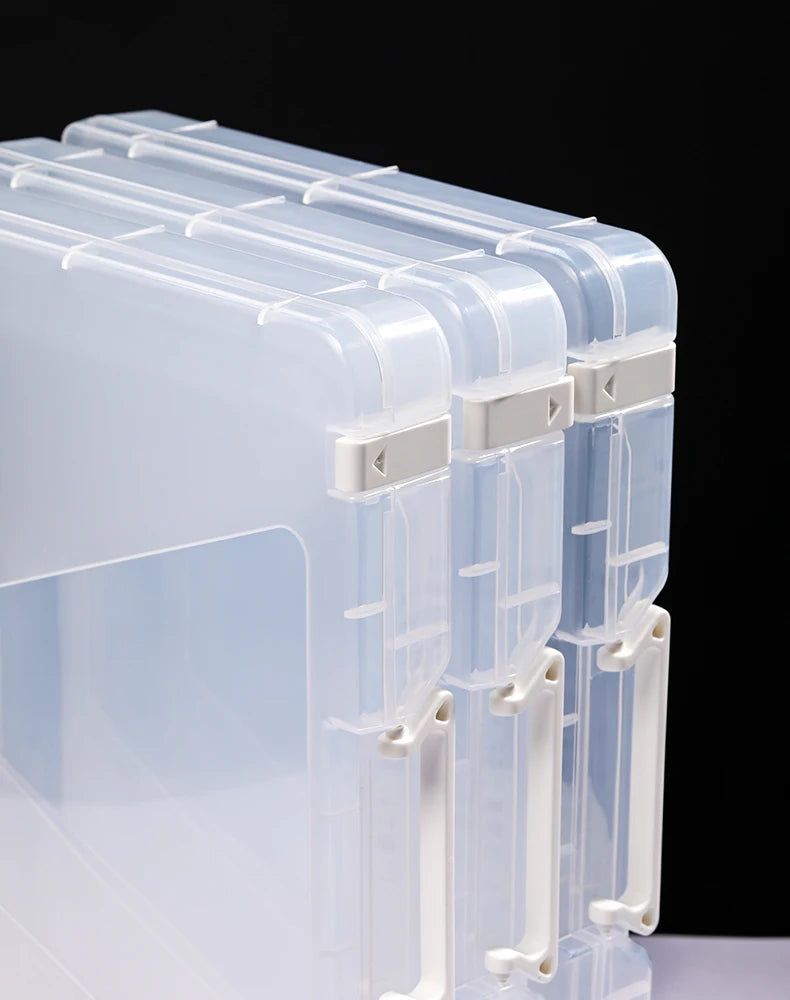 boîtes rangement transparentes pliables moderne poignées blanches stockage papier scrapbooking réutilisables organisateur respectueux environnement