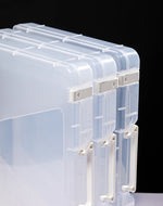 boîtes rangement transparentes pliables moderne poignées blanches stockage papier scrapbooking réutilisables organisateur respectueux environnement