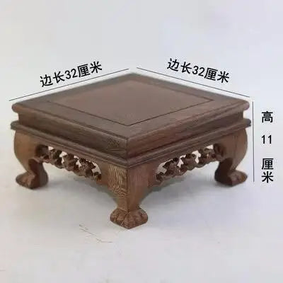 présentoir bois sculpté miniature théière vase décoration traditionnelle asiatique rétro ornements manuels marron foncé
