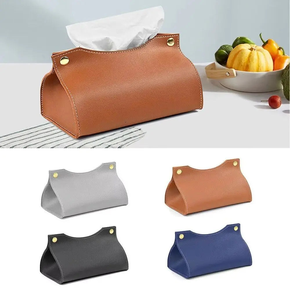 boîte mouchoirs simili cuir moderne marron gris noir bleu opaques dorés papier toilette minimaliste