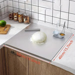 planche découper acier inoxydable moderne 50cm préparation cuisine minimaliste
