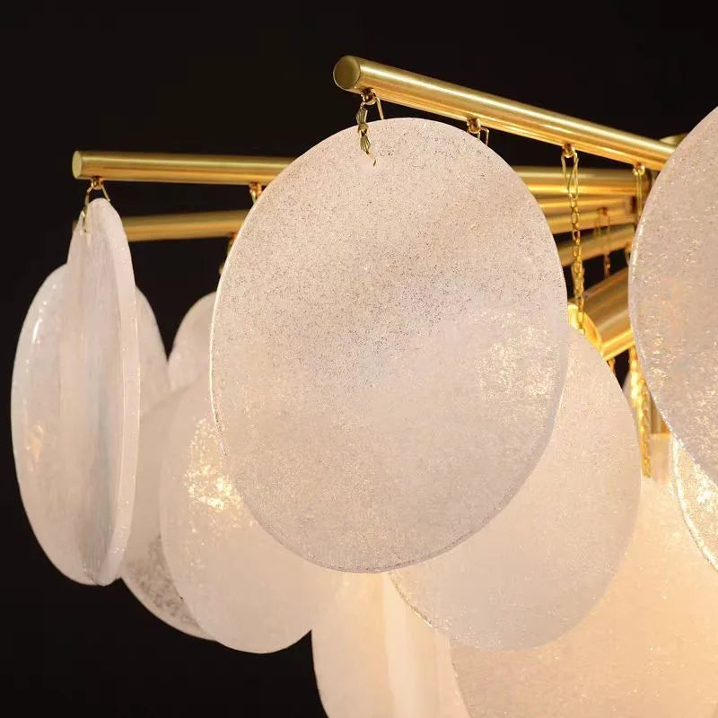 Suspension lumineuse moderne cristal blanc translucide doré bulles savon 90 260V