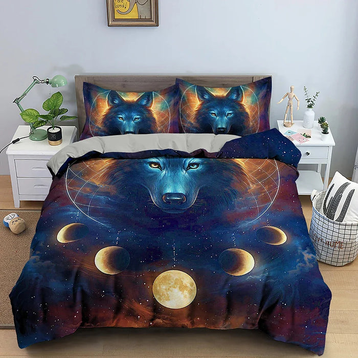 Housse de couette 220x240 en coton coloré argenté sur un lit king size