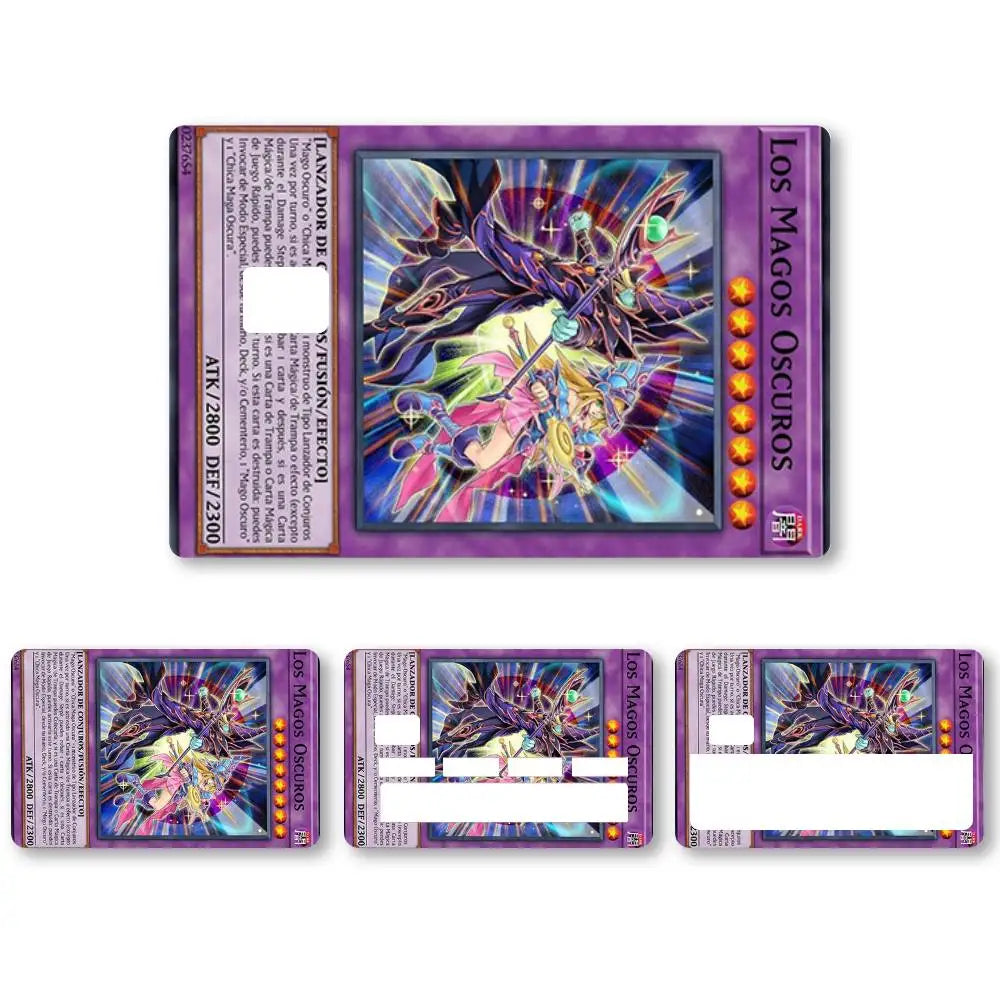 autocollants carte crédit yu gi oh violet multicolore illustrations brillantes adhésifs cartes jeu dimension