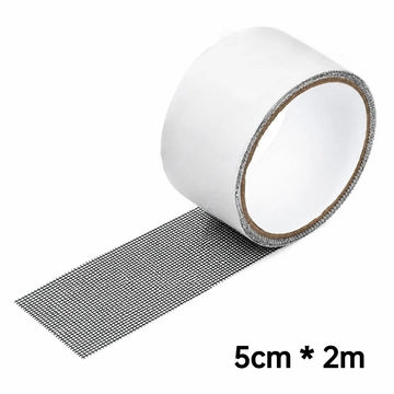 ruban réparation moustiquaire adhésif polyester étanche fenêtre porte pratique instruction 50mm 2m gris