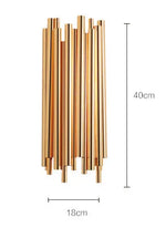 suspension lumineuse moderne dorée tubes horizontaux acier inoxydable led 60w 110v 220v chambre salon