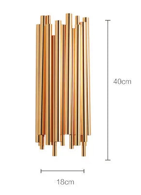 suspension lumineuse moderne dorée tubes horizontaux acier inoxydable led 60w 110v 220v chambre salon