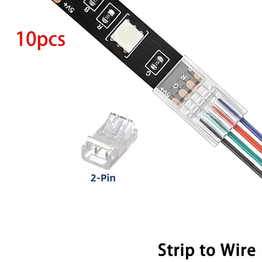 connecteur led transparent moderne 2pin 3pin 4pin 5pin clips différents pratique