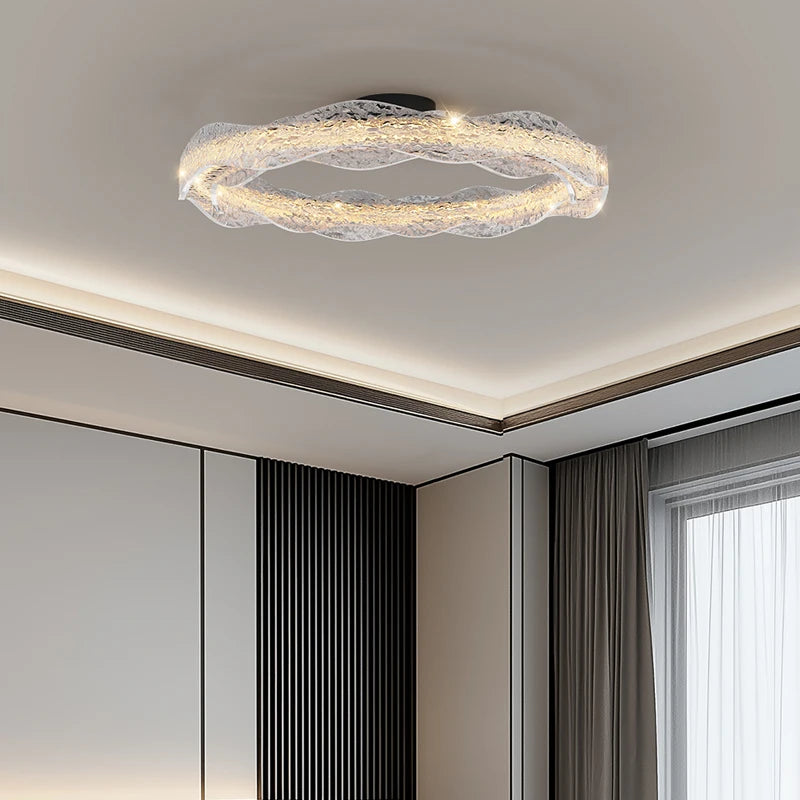 ventilateur moderne blanc noir transparent motifs décoratifs fixations crochets led télécommande