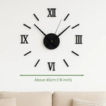 horloge murale moderne minimaliste 45cm aiguilles numéros romains noir doré rose doré argenté