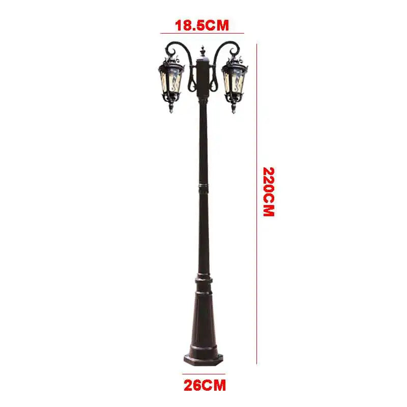 poteau lumineux classique noir texture métallique ip65 flux lumineux faible éclairage extérieur certifié aluminium
