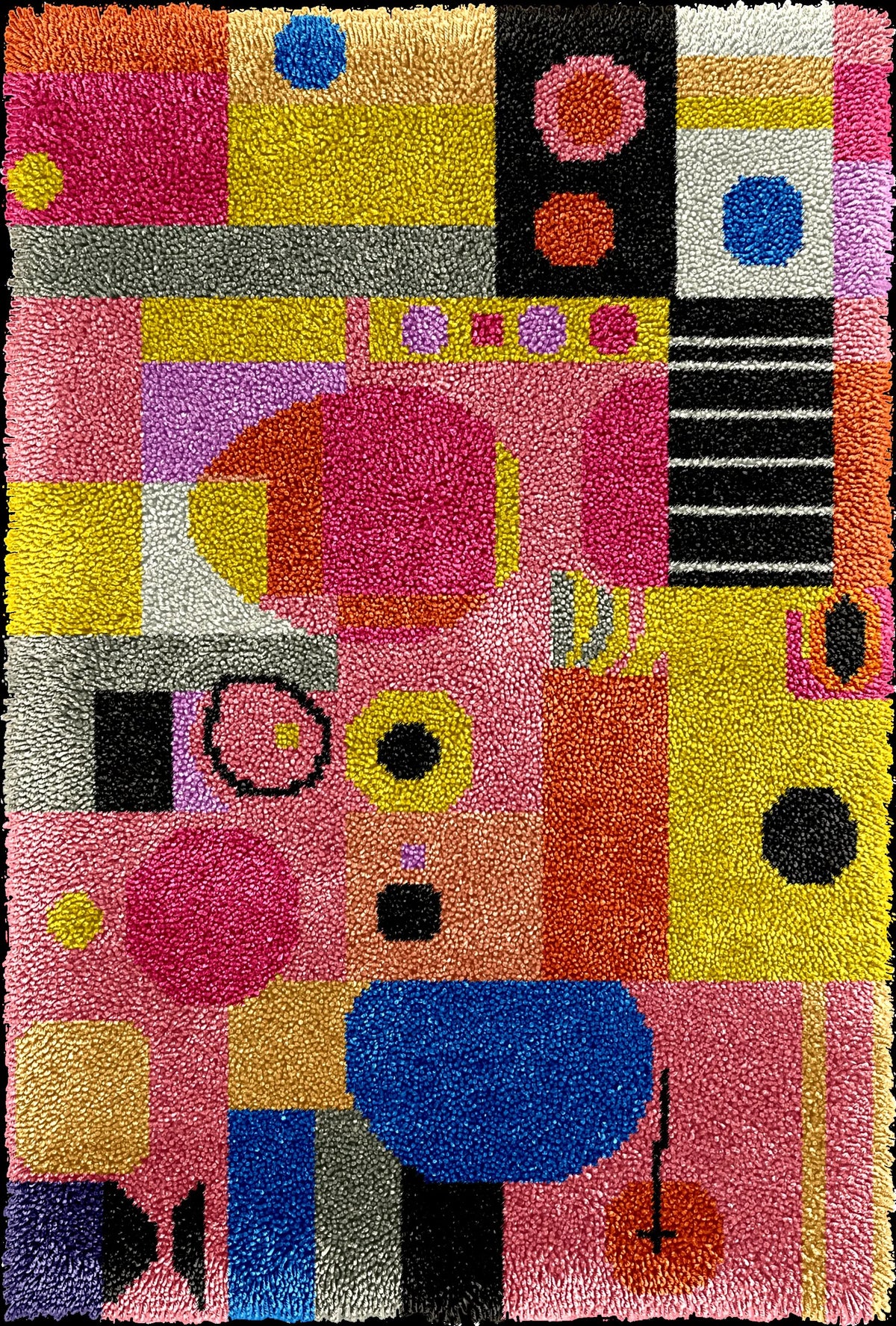 kit crochet laine tapis fleurs coussin coeur kit couture diy création maison moderne